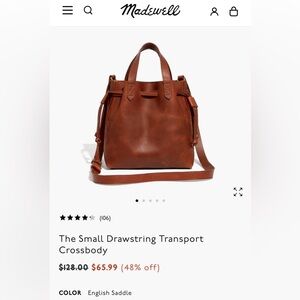 Madewell the Small Drawstring Transport Crossbody in English Saddle